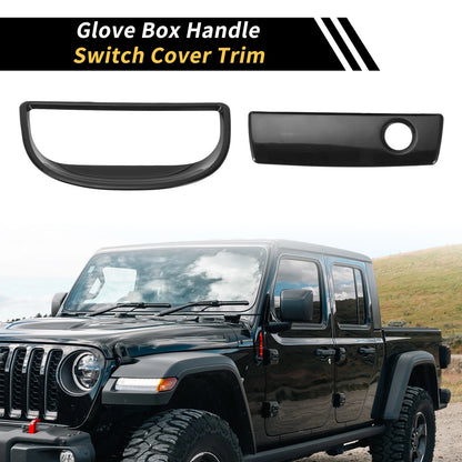Glove Box Handle Switch Cover for Jeep Wrangler JK (2007-2017) Black