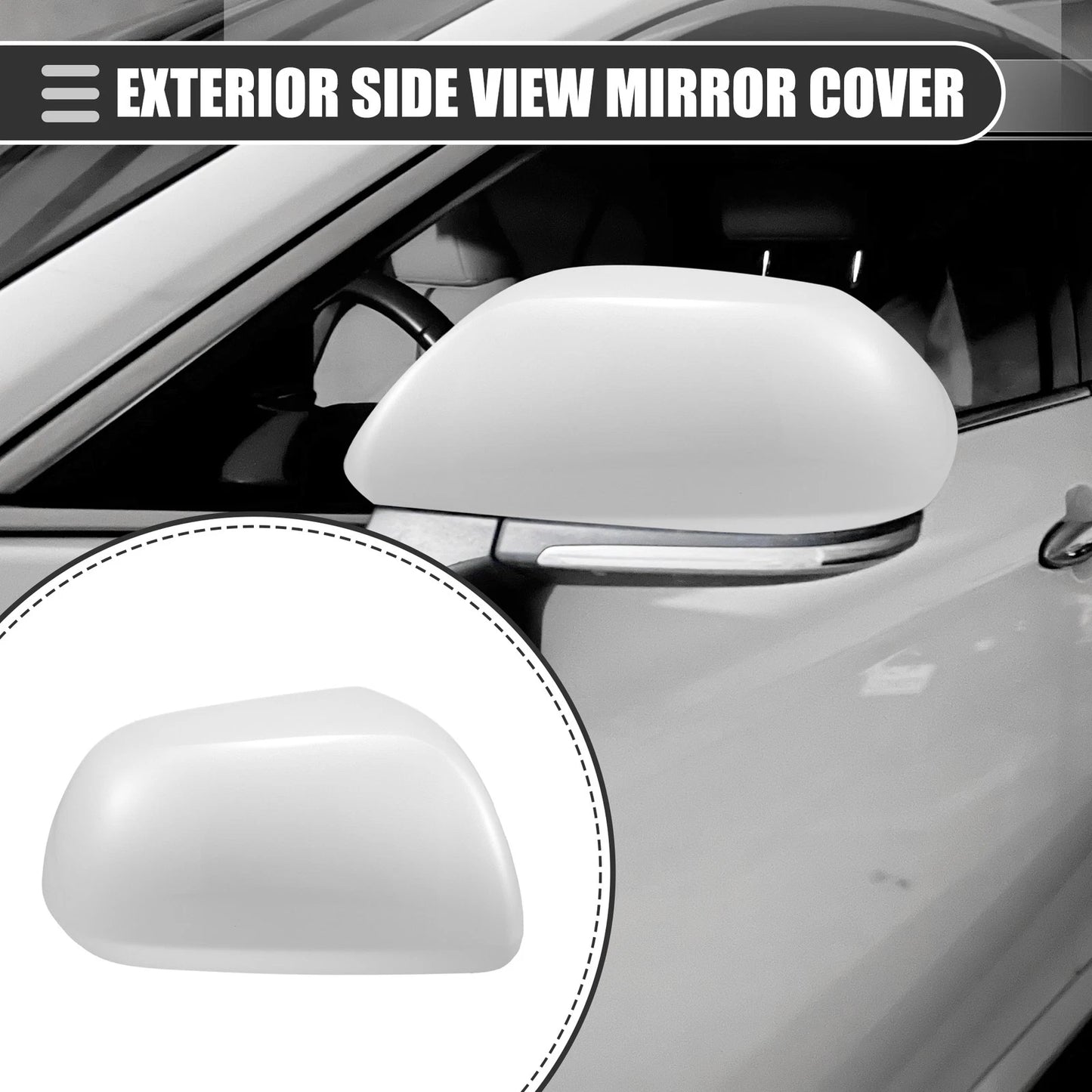 Right Side / ABS White / Mirror Cover Cap for Toyota Highlander (2009–2014)
