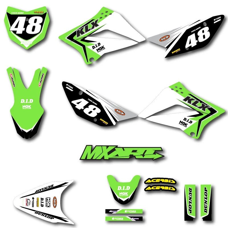 Full Custom Sticker Kit for Kawasaki KLX 110 (2010-2025)