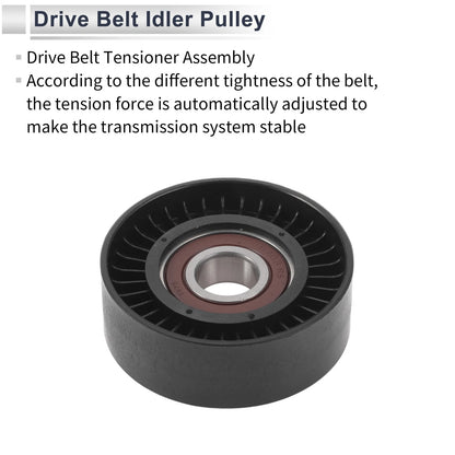 Drive Belt Idler Pulley for Volvo S60 (2001-2010) Black 1 Pc