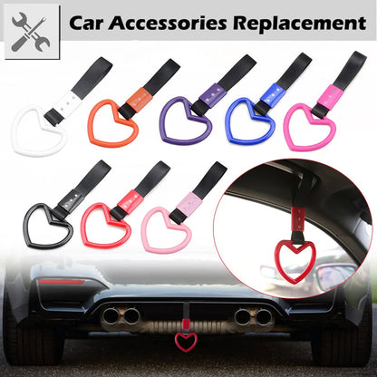 Tsurikawa Ring Handle Strap for Car, Subway, Train, Bus - Heart Black
