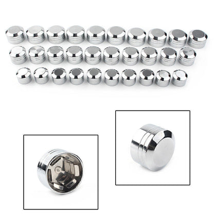 10 x CNC Inner 9/11/13mm Schrauben Bolt Topper Caps Covers for Harley Chrome