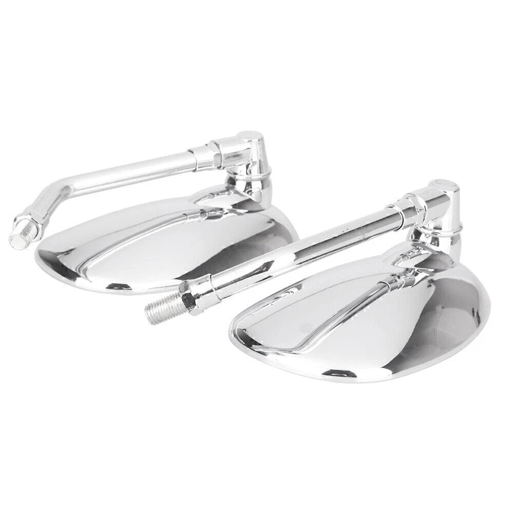 2 x 10mm Chrome Thread Oval Side Mirrors for Make & Model