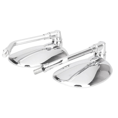 2 x 10mm Chrome Thread Oval Side Mirrors for Make & Model