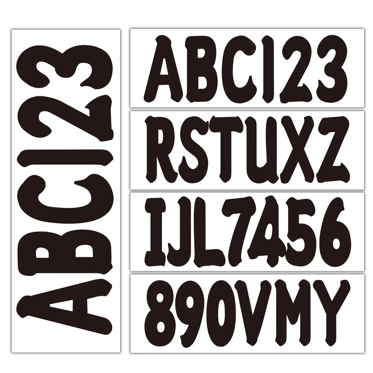4 x Custom Boat Registration Decal Stickers A-Z & 0-9 Black