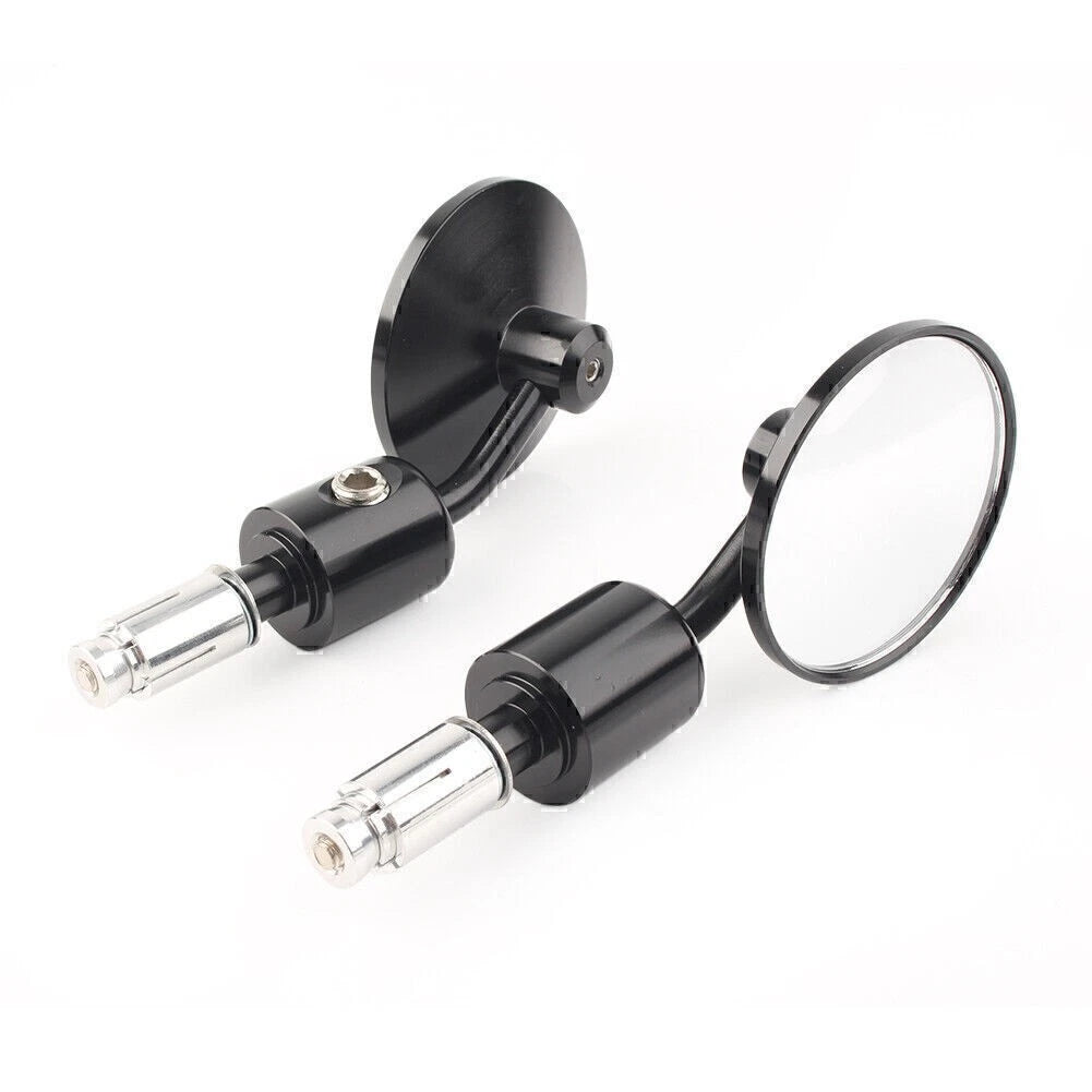 CNC Black 7/8" Round Bar End Mirrors for Universal Motorbike