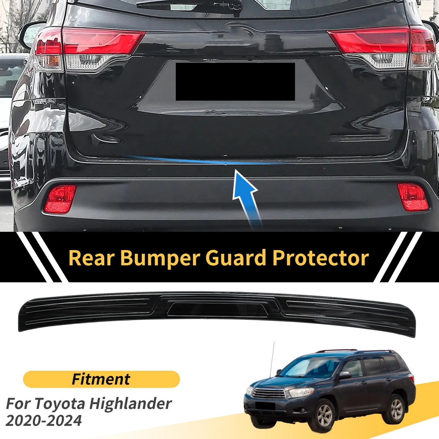 Bumper Guards Titanium Tone 1 Pc for Toyota Highlander (2020–2024)