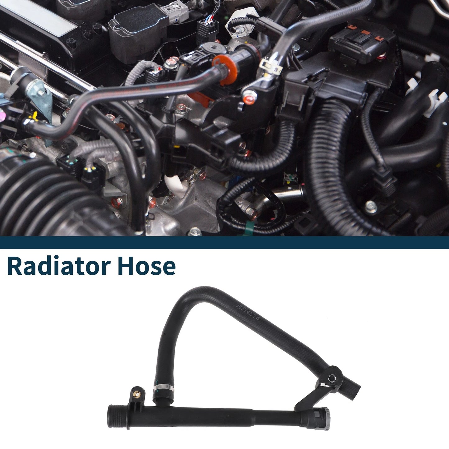 Radiator Hose Coolant Pipe for Volvo S60 (2011-2016) Rubber Black 1 Pcs