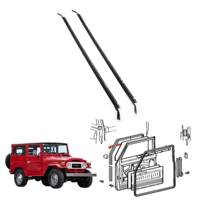 Front Door Glass Weatherstrip for Toyota Land Cruiser BJ41 BJ46 FJ40 1974-1984