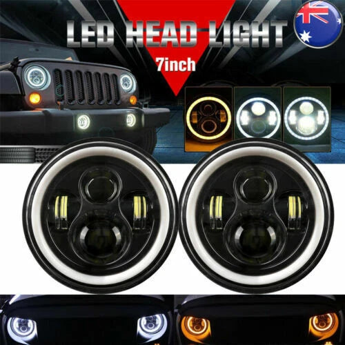 7 Inch LED Headlight Hi/Lo Beam DRL for Jeep Wrangler TJ JK CJ (1997-2018)