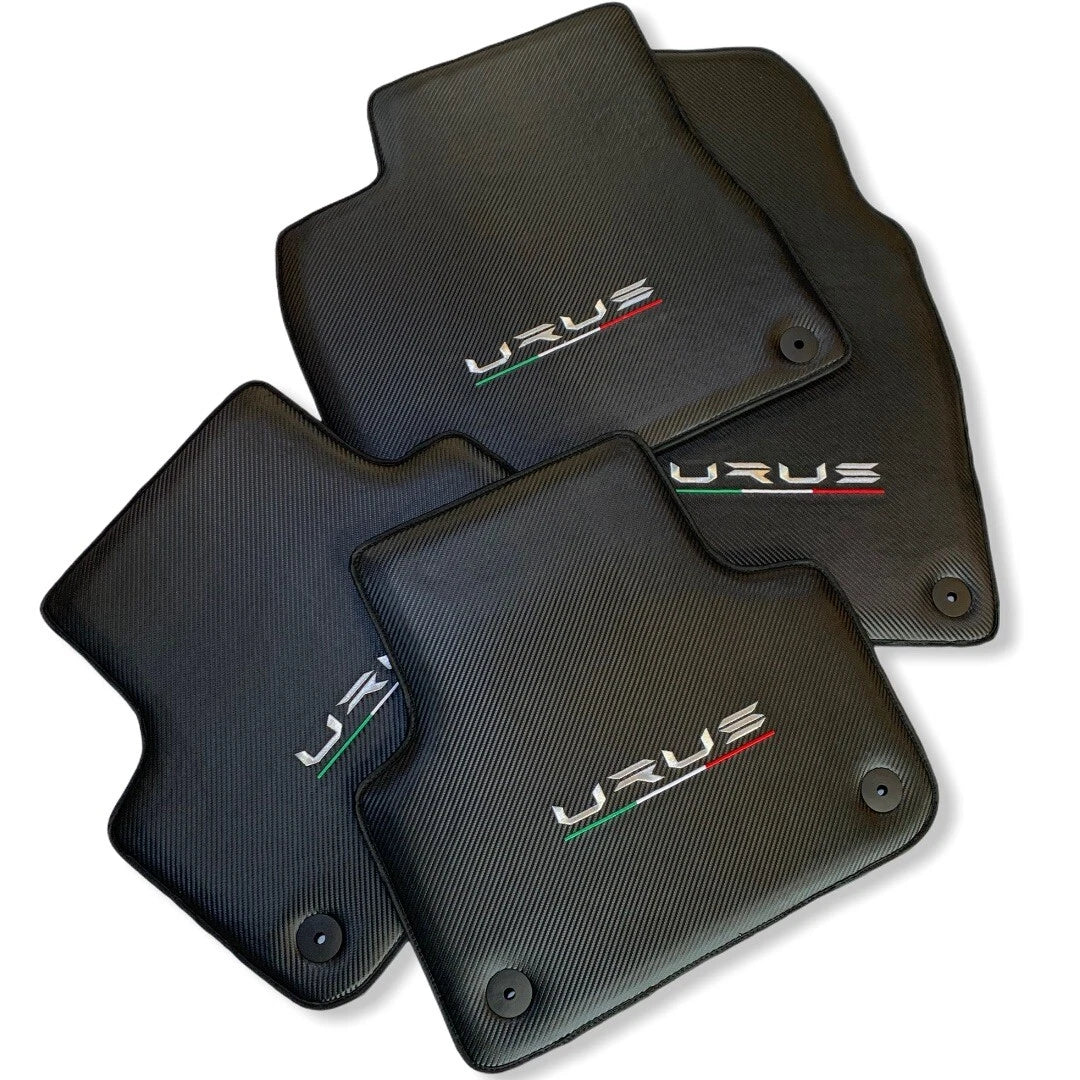 Floor Mats for Lamborghini URUS Carbon Leather Black 2018-2024
