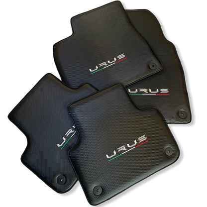 Floor Mats for Lamborghini URUS Carbon Leather Black 2018-2024