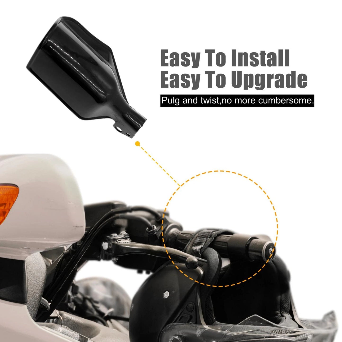 Pair Black Handlebar Brush Bar Hand Guard Handguard for Yamaha