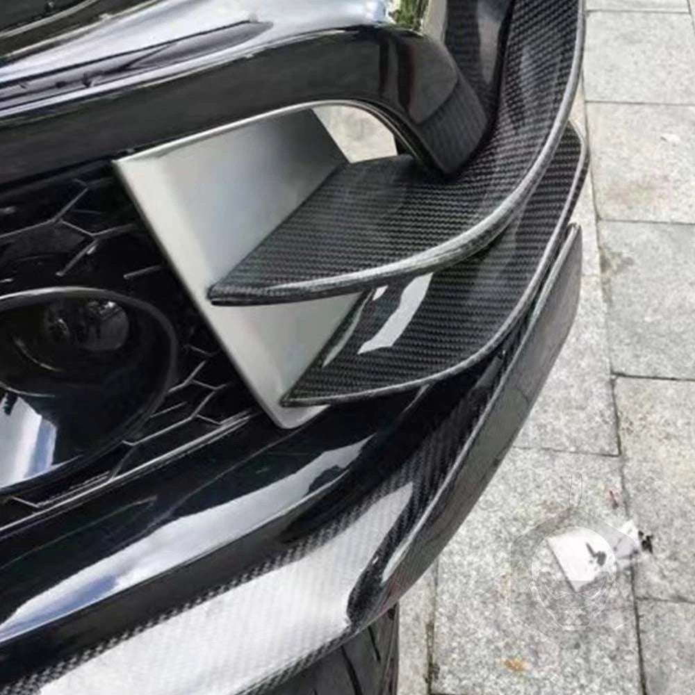 Real Carbon Fiber Front Side Canards Splitter Trim For Audi RS6 2013-2017