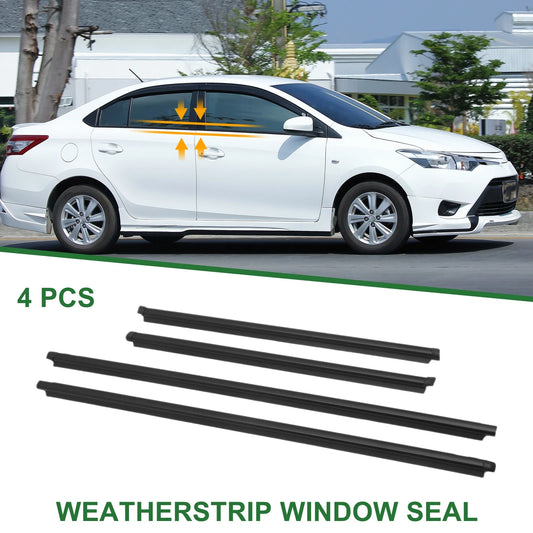 4pcs Weatherstrip Window Seal for Toyota Vios (2004-2008) Black