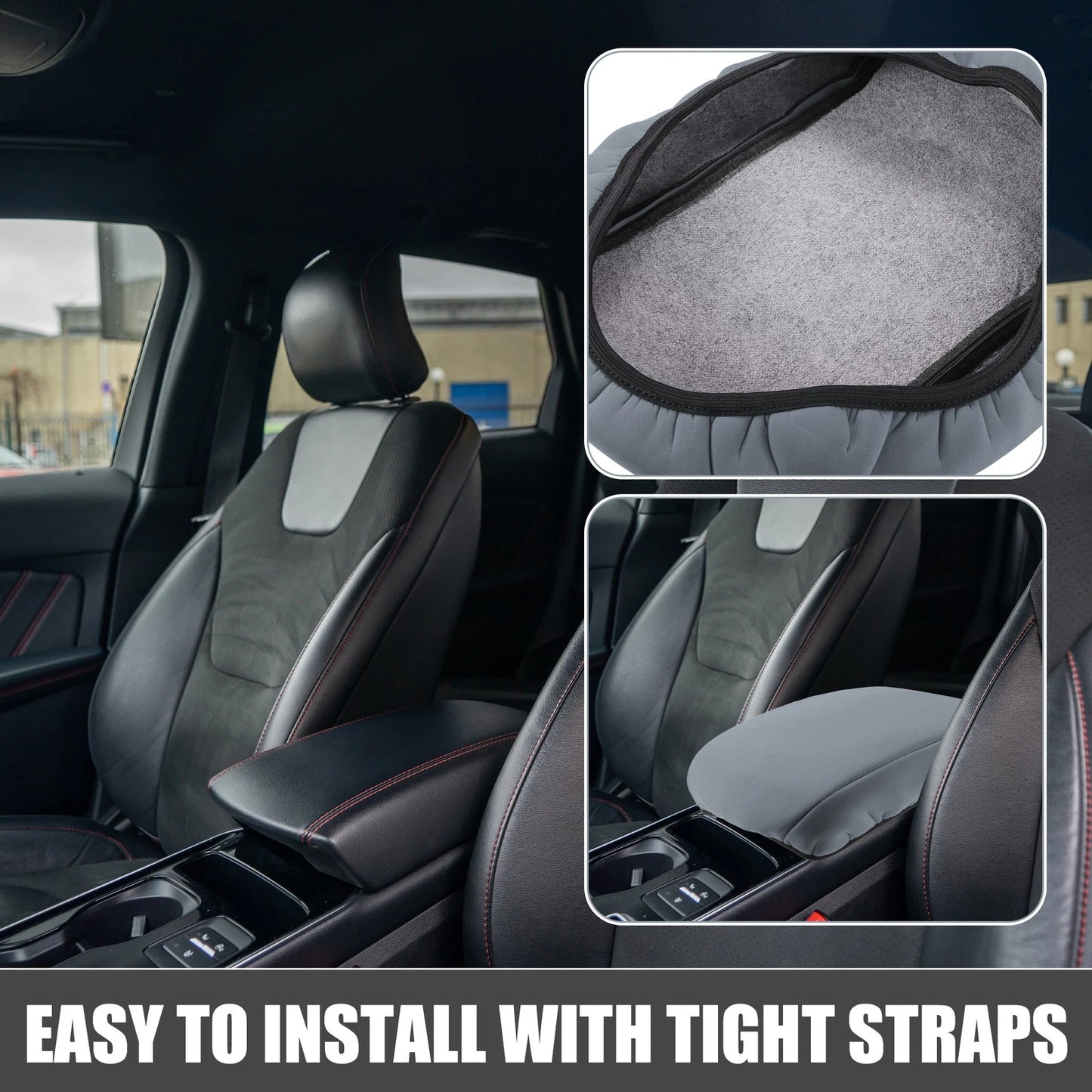 Center Console Armrest Cover Trim for Ford Edge (2011-2014) Gray