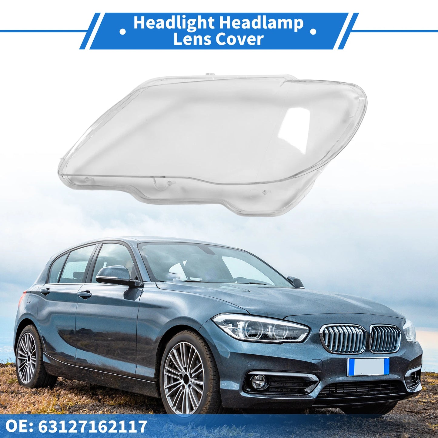 1 Pc Front Left Headlight Lens Cover for BMW 7 Series (2002-2008)