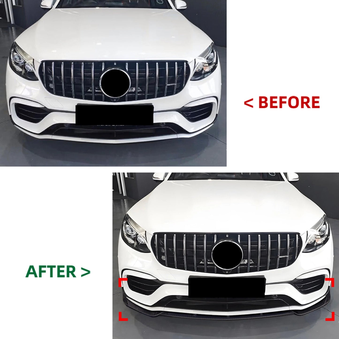 Front Bumper Lower Spoiler Lip for Benz GLC63 AMG X253 (2016-2019)