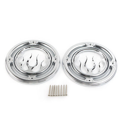 Chrome Rear Speaker Accent Trim Covers for Harley Electra Street Tri Glide