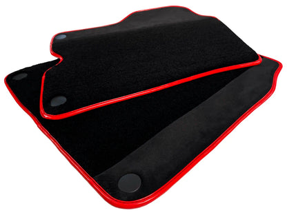 Black Floor Mats for Ferrari California (2008-2014) with Alcantara Red Trim