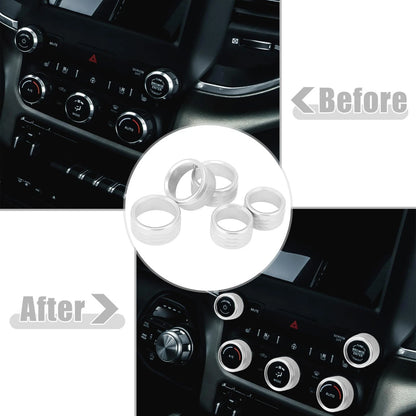 5 x AC Radio Switch Knob Cover for Dodge Ram 1500 (2018 - 2020)