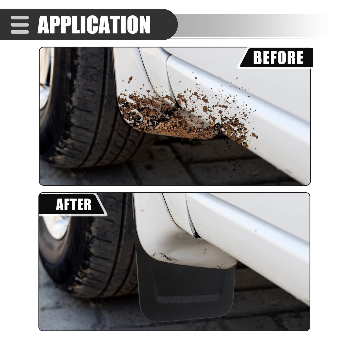 Mud Flaps Splash Guards  Black for Toyota Tacoma (2023)