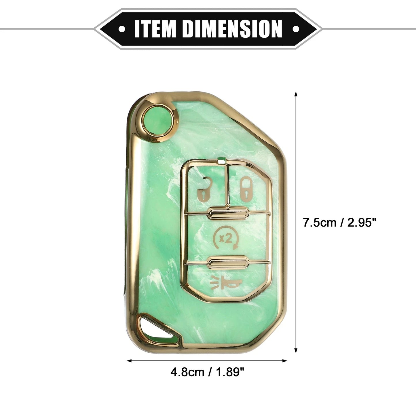 4 Button Remote Key Fob Cover Case for Jeep Wrangler JL JLU (2018-2023)