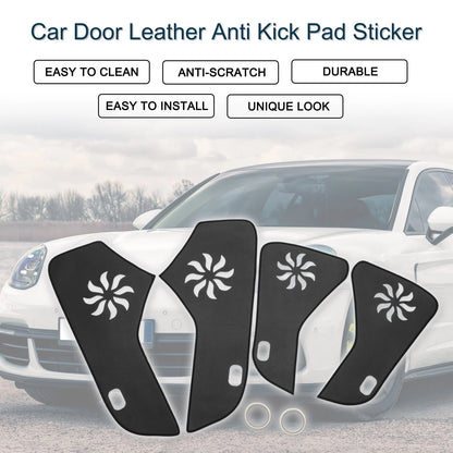 Door Kick Pad Sticker Leather for Porsche Panamera (2010 - 2014) Black