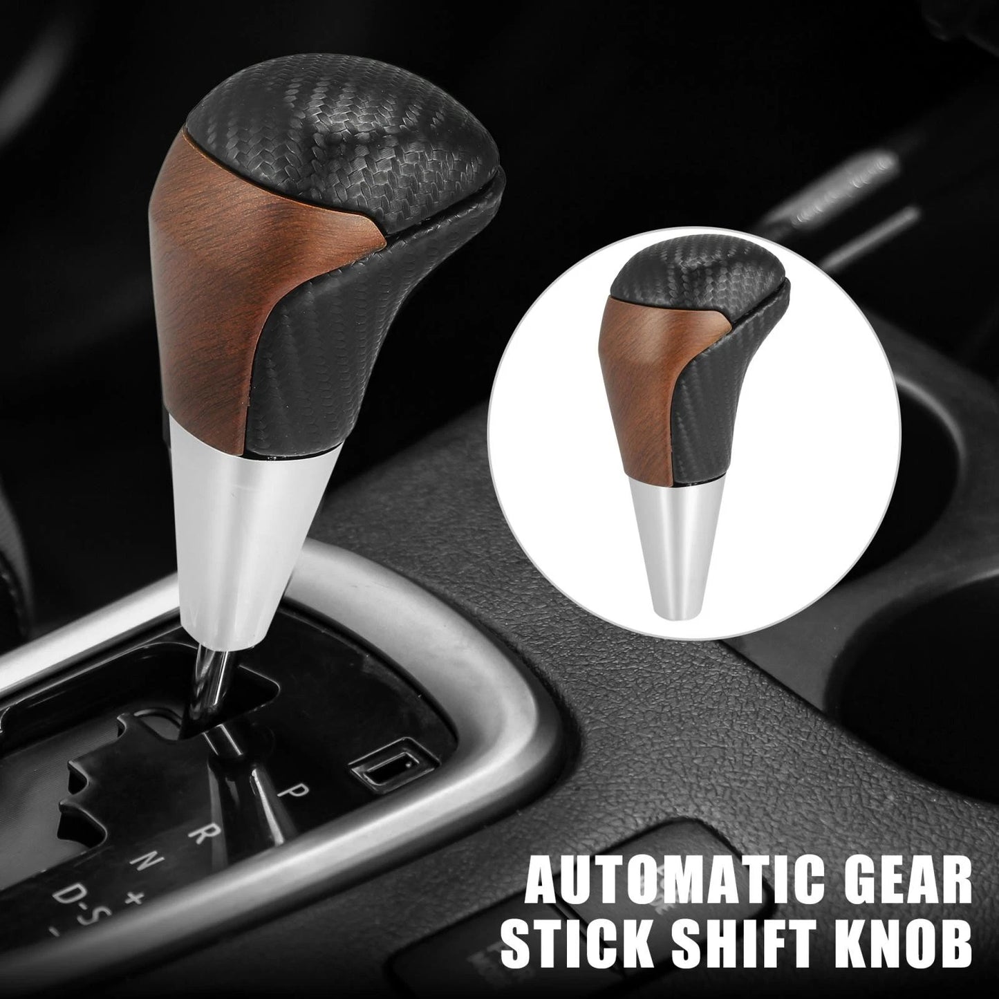 Automatic Gear Shift Knob for Toyota - Carbon Fiber & Wood Pattern