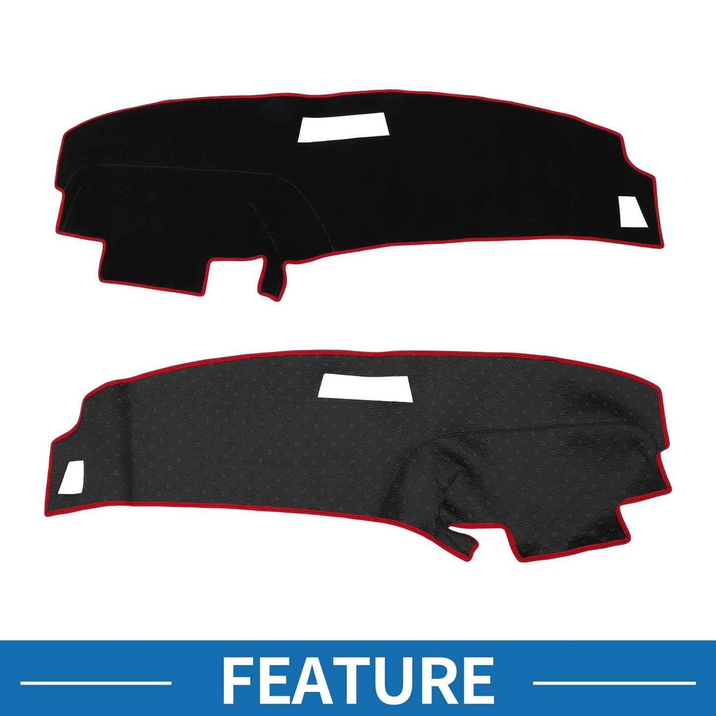 Dashboard Cover Mat for Ford Ranger 1989-1994 Sun Protector Pad Black Red