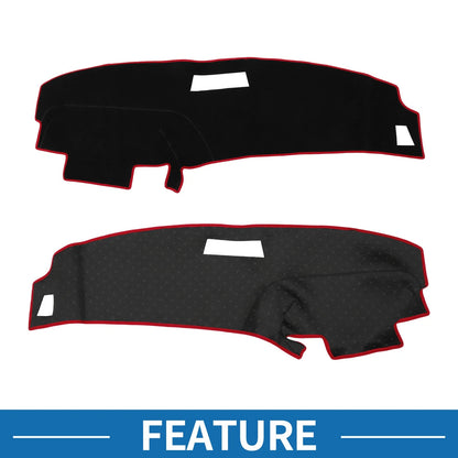 Dashboard Cover Mat for Ford Ranger 1989-1994 Sun Protector Pad Black Red