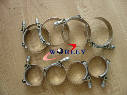 8 x 2.25" Stainless Steel Pipe Coupler T-Bolt Hose Clamps 63-70mm