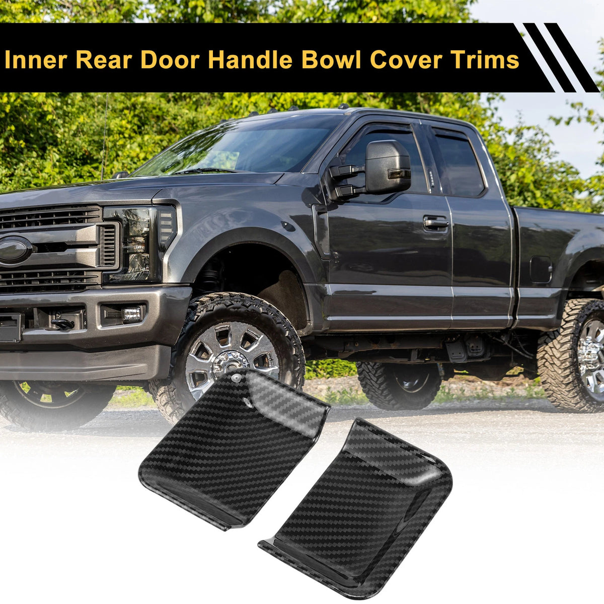 Inner Rear Door Handle Bowl Covers for Ford F-150 (2021-2024)