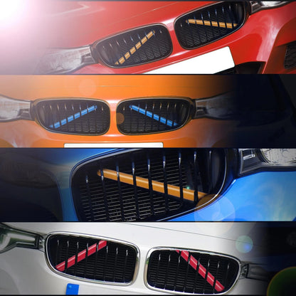 Car ABS Front Grille Trim Strips Cover Decor Red for BMW 5 6 7 Series (2010-2023)
