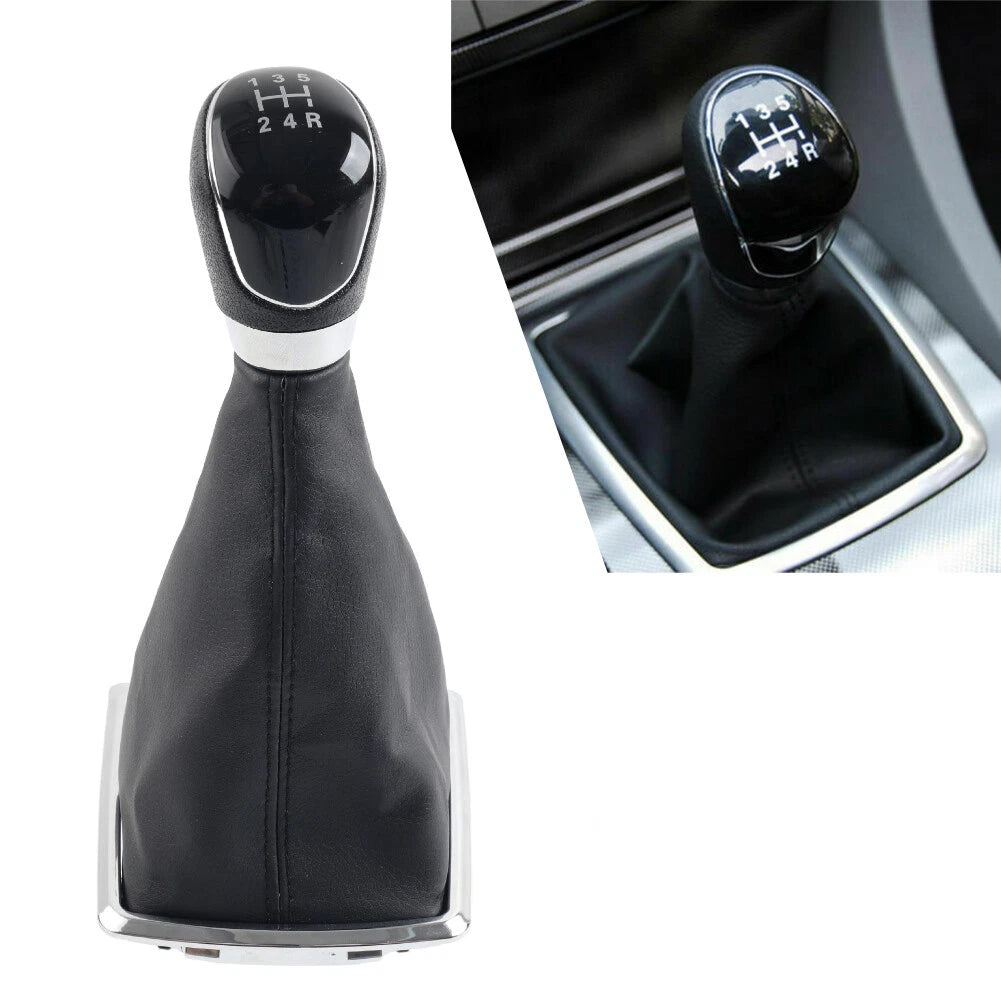 1x Shift Gear Knob 5 Speed Leather Boot for Ford Focus (2005-2012)