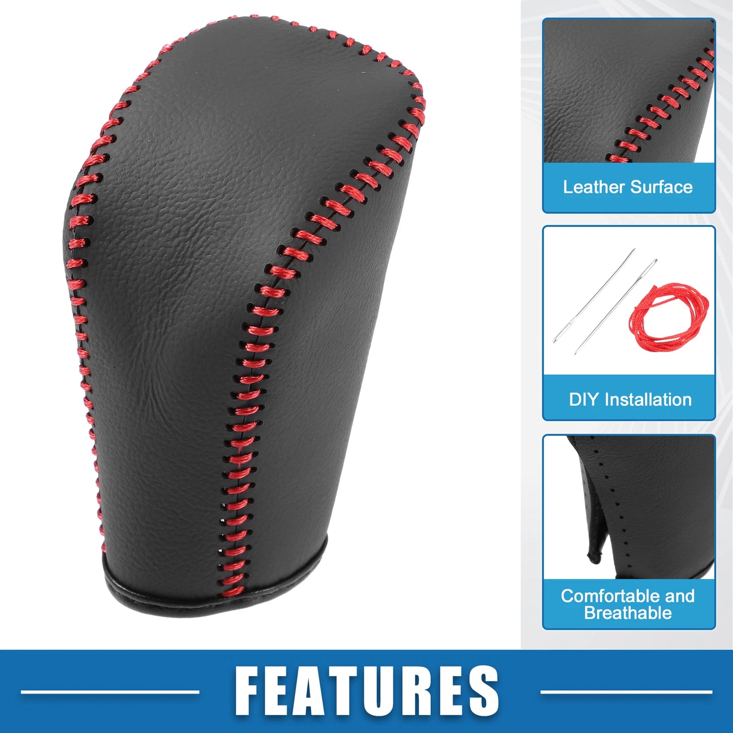 Gear Shifting Knob Cover Trim for Hyundai Sonata (2009) - Black Red