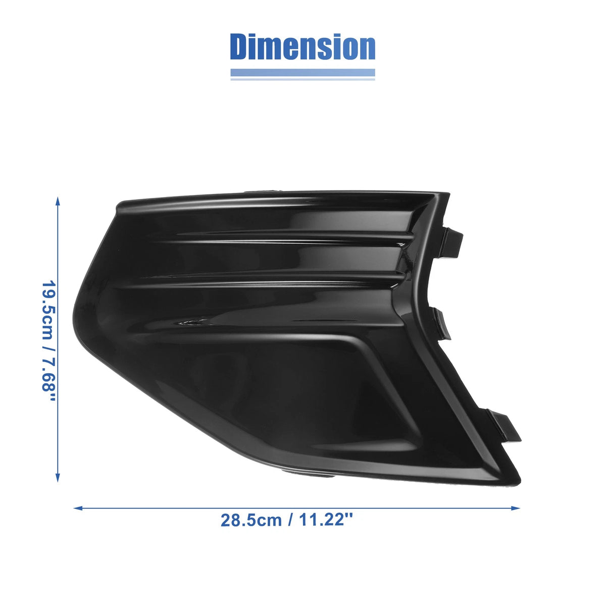 Front Right Fog Light Grille Cover for Ford Fusion (2019-2020) Gloss Black