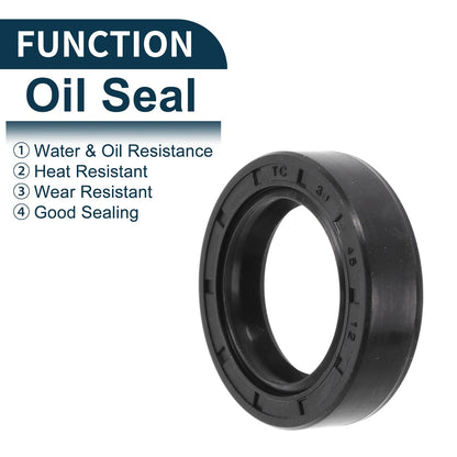 Oil Seal 30x45x12mm NBR Rubber Black 5Pcs for Make Model