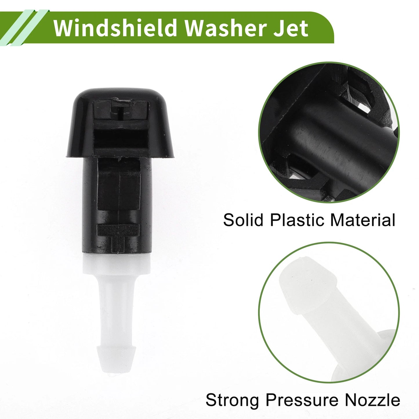 Windshield Washer Nozzle & 2 x Hose Connectors for Jeep (2008-2016)