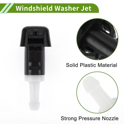 Windshield Washer Nozzle & 2 x Hose Connectors for Jeep (2008-2016)