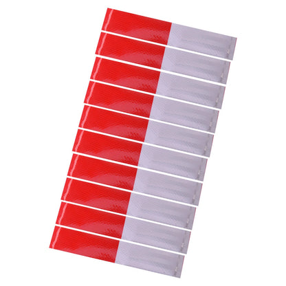 50pcs Reflective Safety Tape Red White Warning Sign for Vehicles