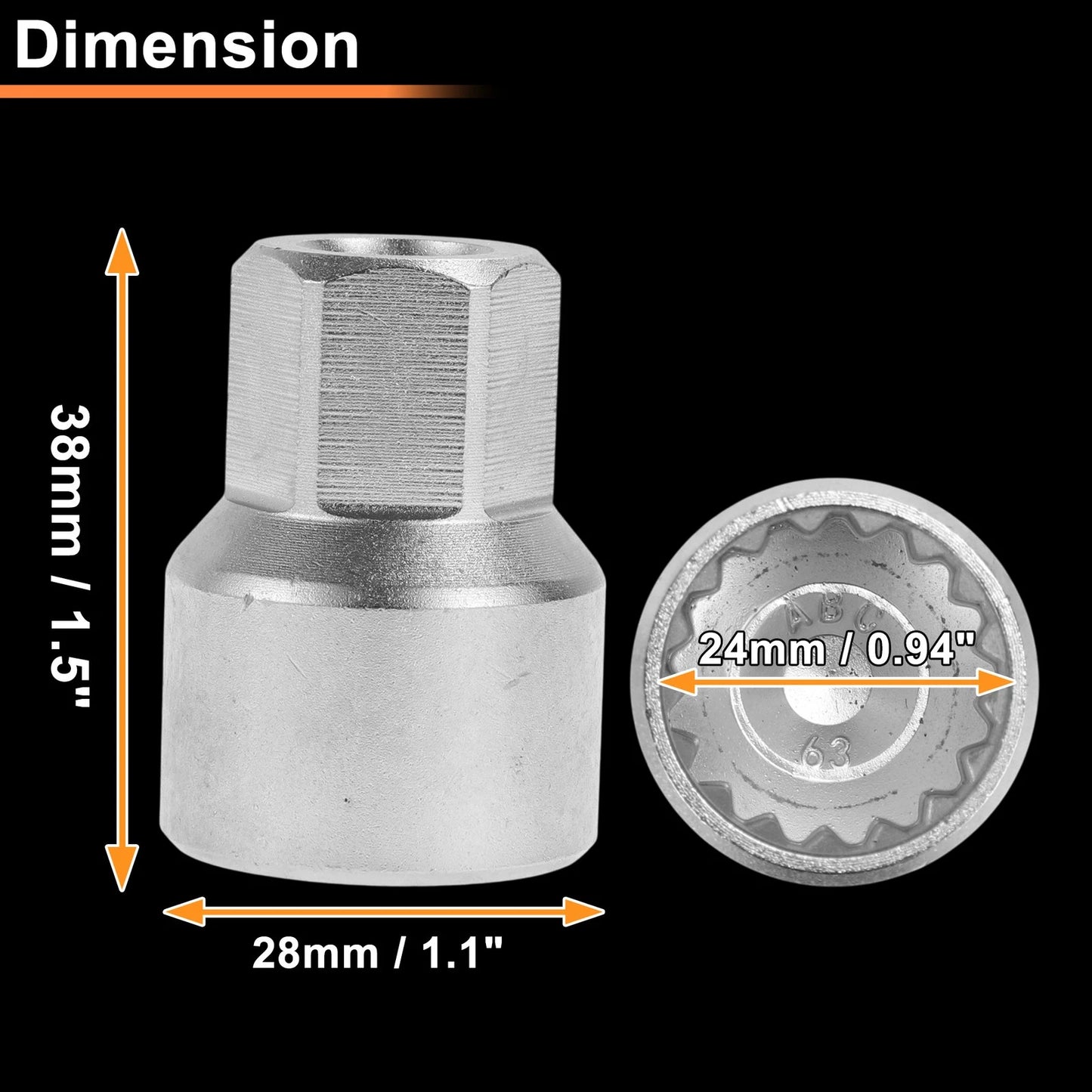 Wheel Lock Lug Nut for VW Toureg Key Socket Removal Tool