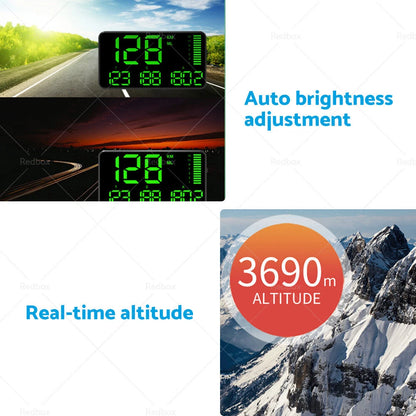 GPS Head Up Display Speedometer Odometer for Car - Digital Speed Alarm