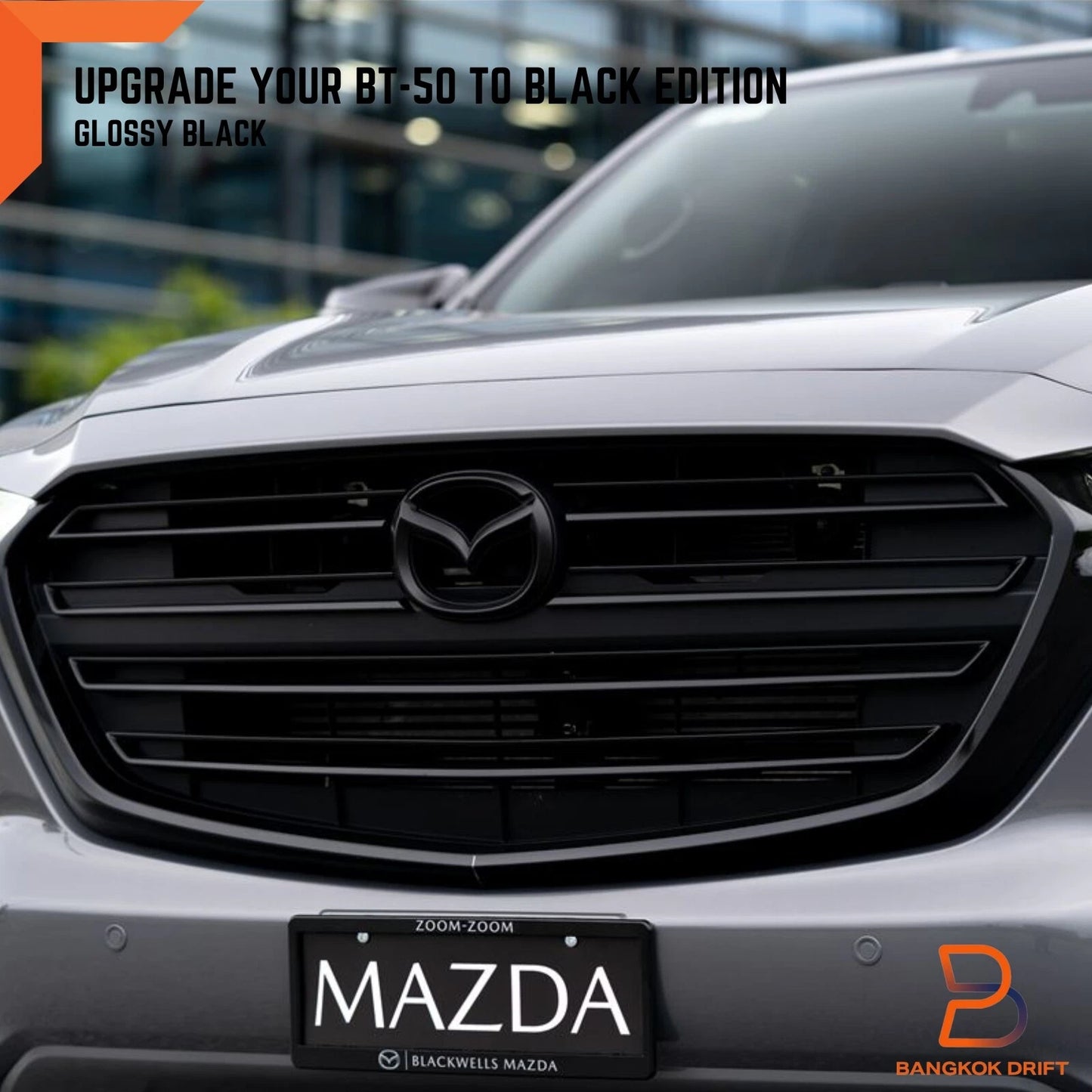 Black Front Lower Grille Trim Cover for Mazda BT-50 Ute (2020-2023)