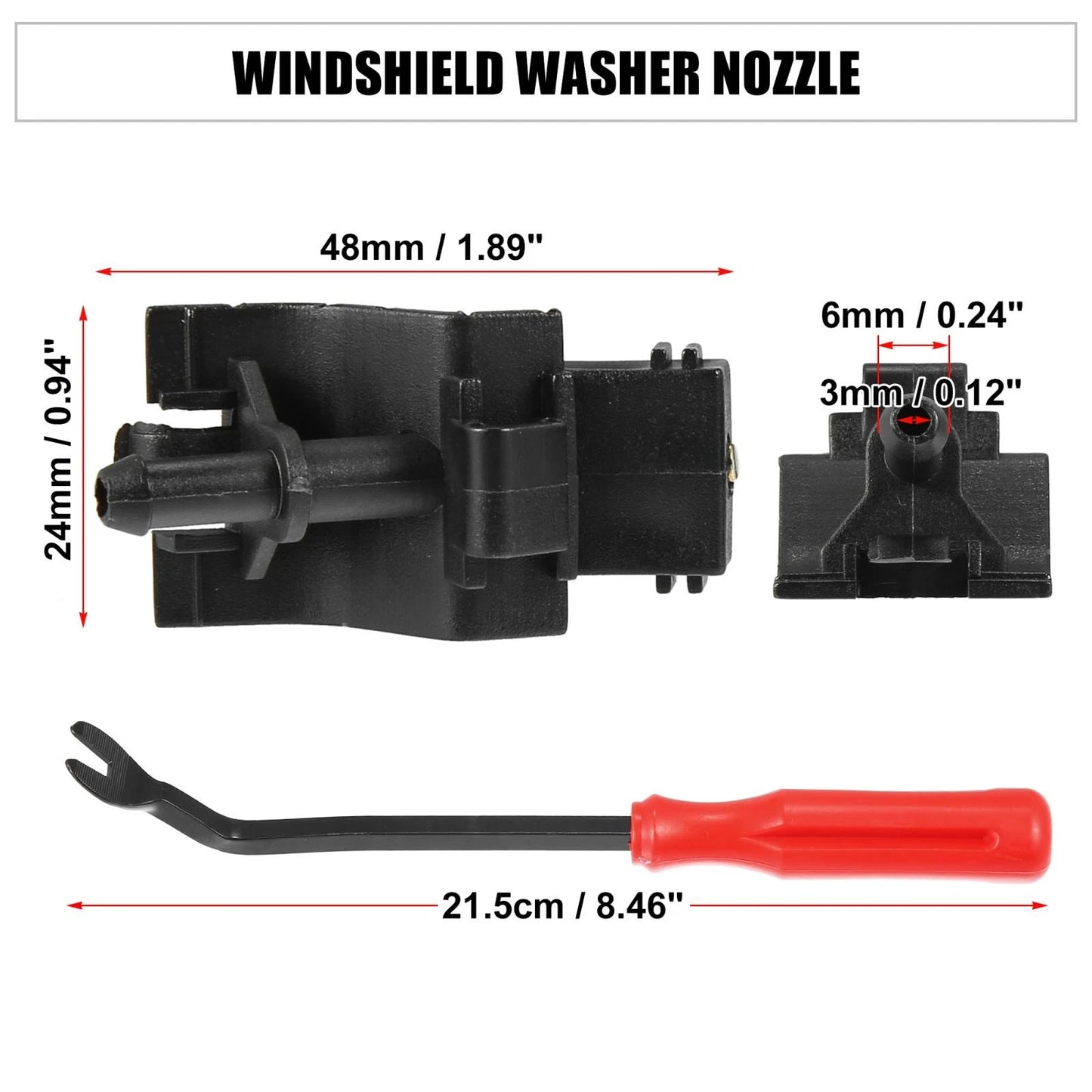 9 x Front Windshield Washer Nozzles for Toyota Corolla (2007-2013)