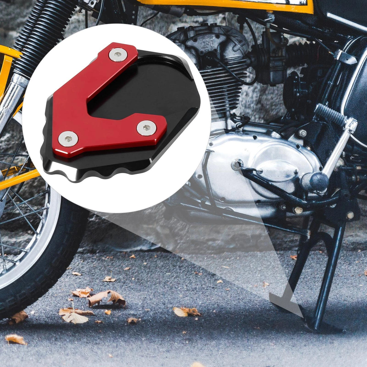 Red Kickstand Side Stand Enlarger Pad for BMW R1200GS (2013-2020)
