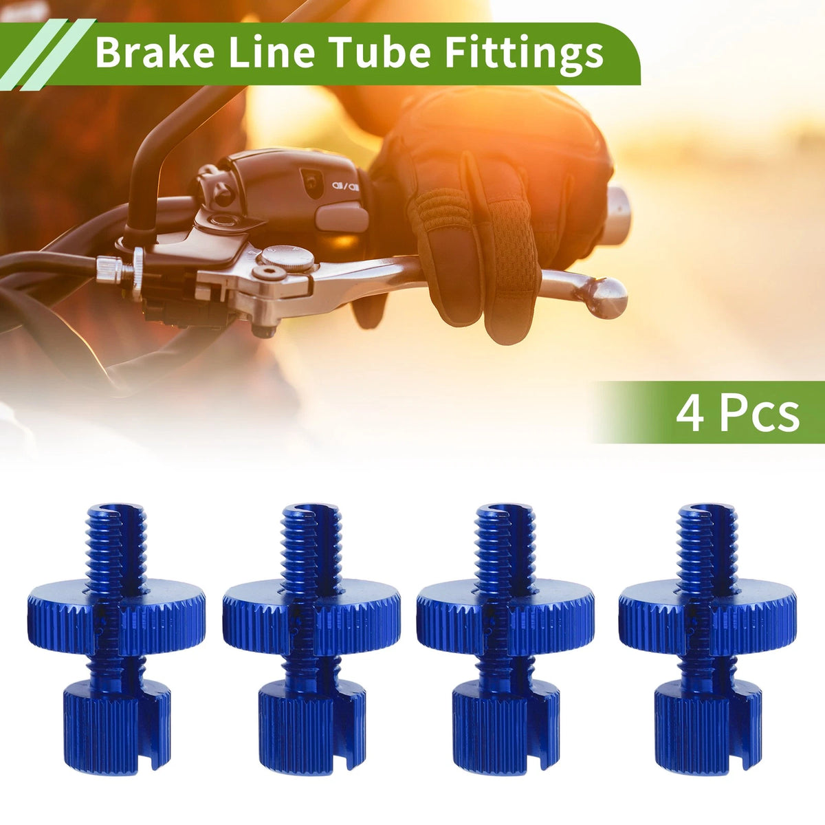 4 x M8 Aluminum Clutch Brake Cable Adjuster Screw Blue for Motorcycle