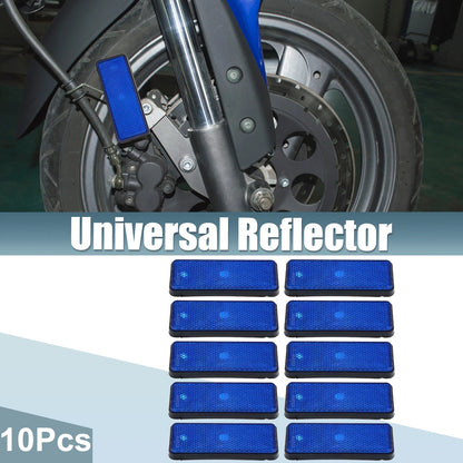 10 Universal Rectangle Shape Reflectors for Motorcycle Garbage Cans Blue