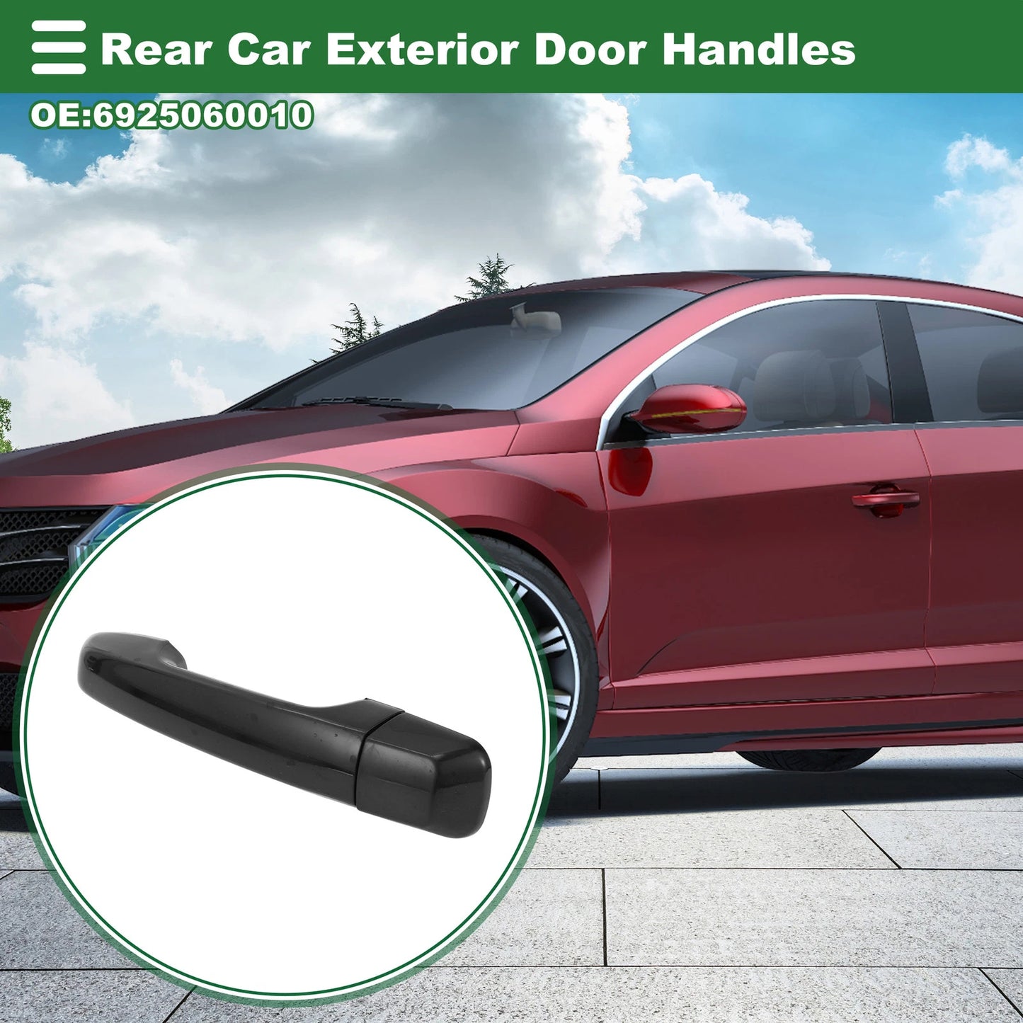 Rear Exterior Door Handle for Toyota 4Runner (2003-2023) Black