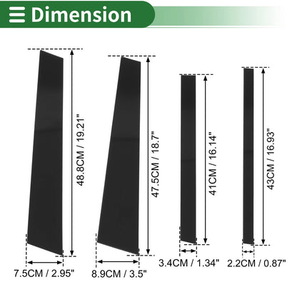 8 Pcs Door Pillar Window Trim for BMW X3 (2003 - 2010) Black